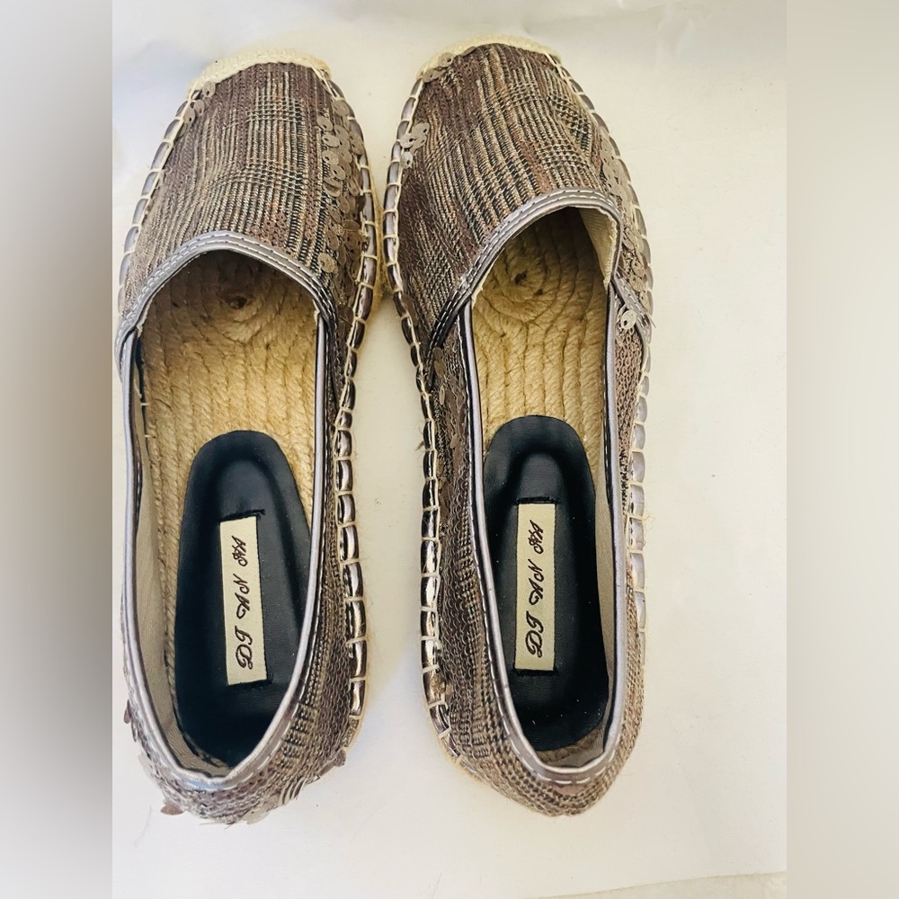 New Women's Sequin Espadrilles Glitter Slipper Casual Shoes - Gold 7.5 - Picture 5 of 5